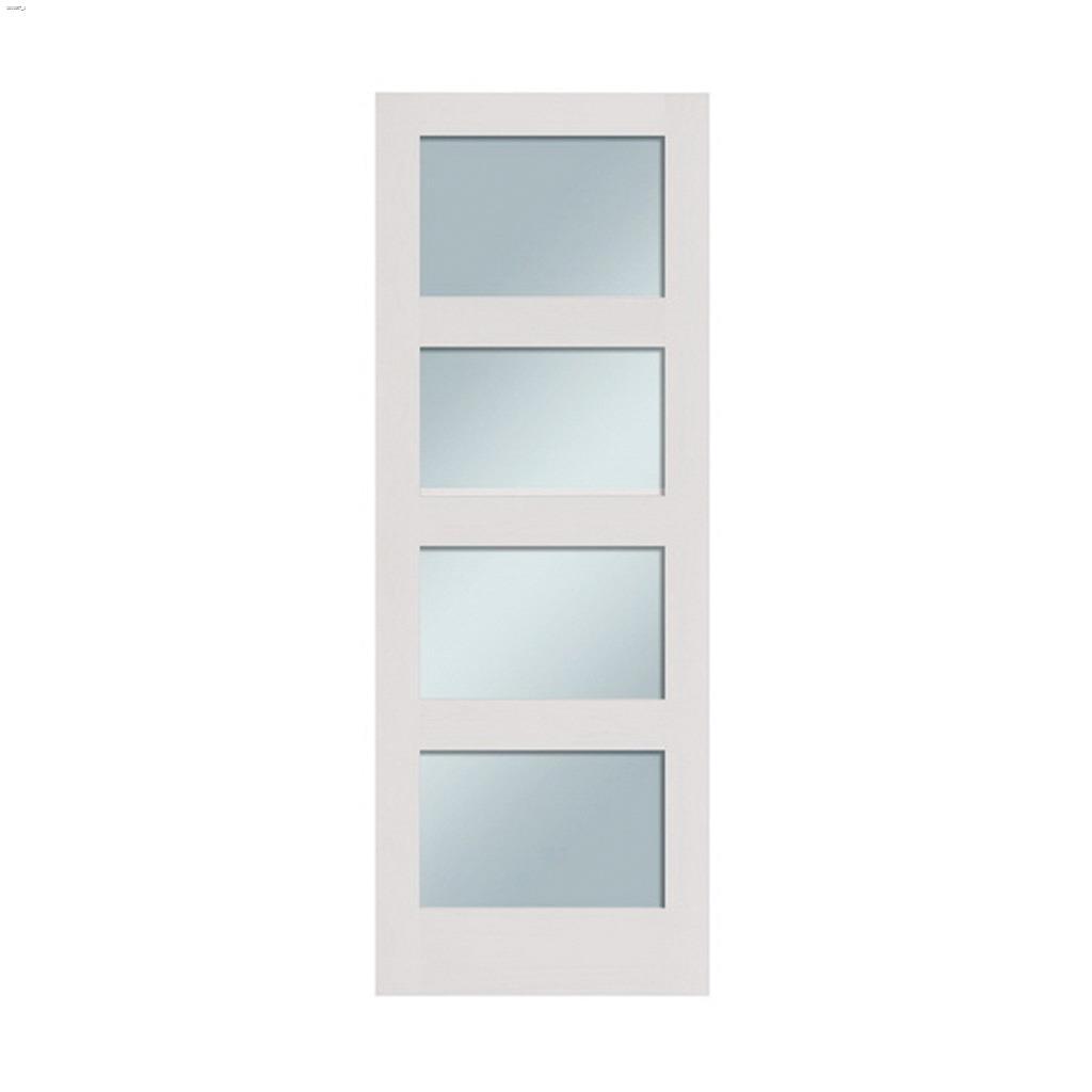 30" x 80" Primed 4-Panel Glazed Interior Door
