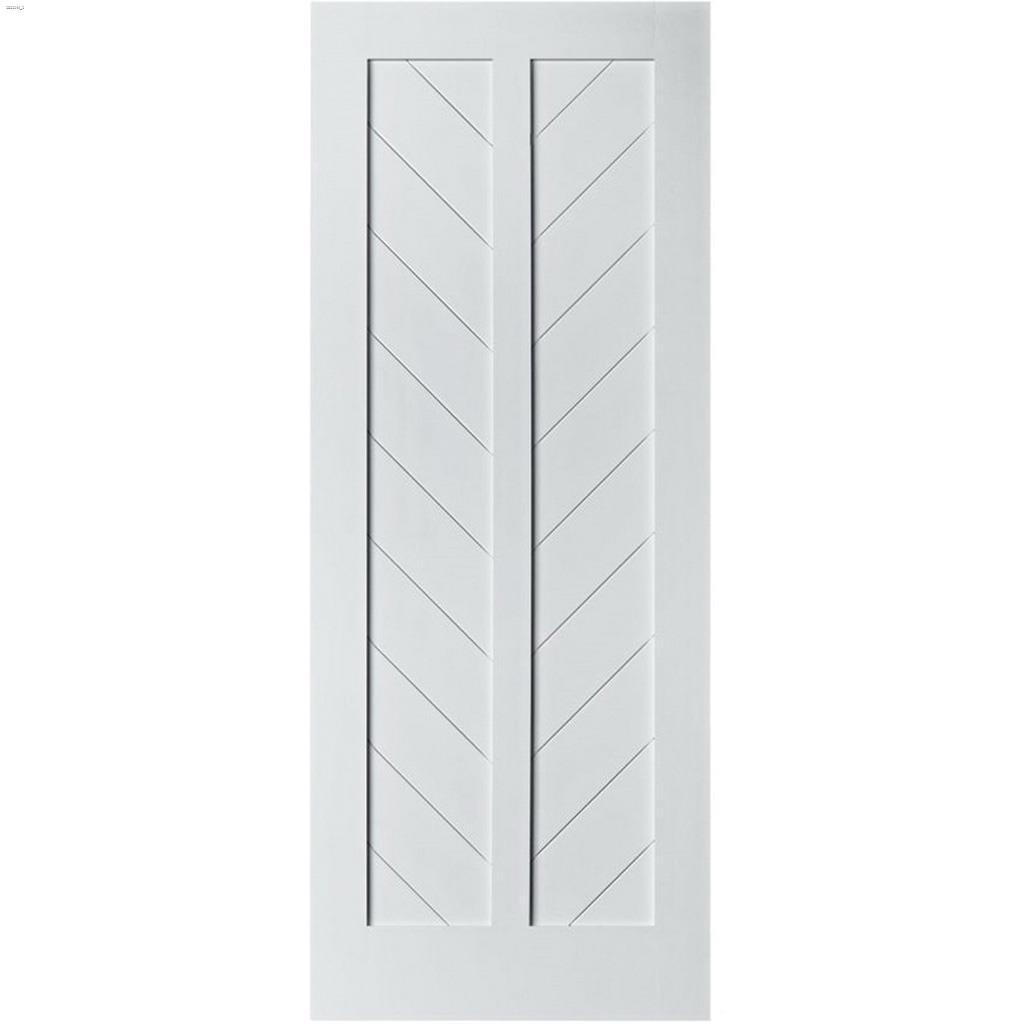 37" x 84" Prime White Chevron Barn Interior Door