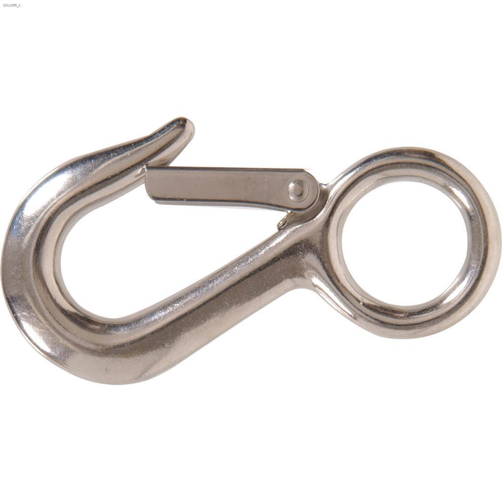 1-1/8" x 4-1/2" Stainless Steel Fixed Eye Snap Hook