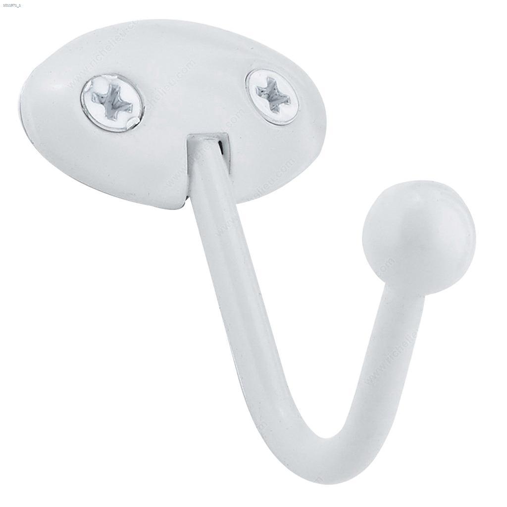 1-13/16" White Single Utility Hook-2/Pack
