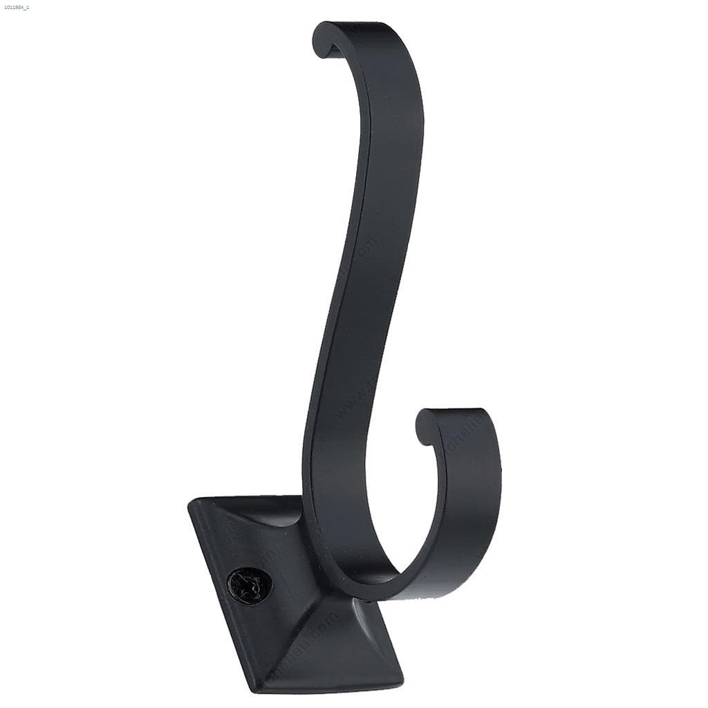 2-29/32" Matte Black Single Scroll Hook
