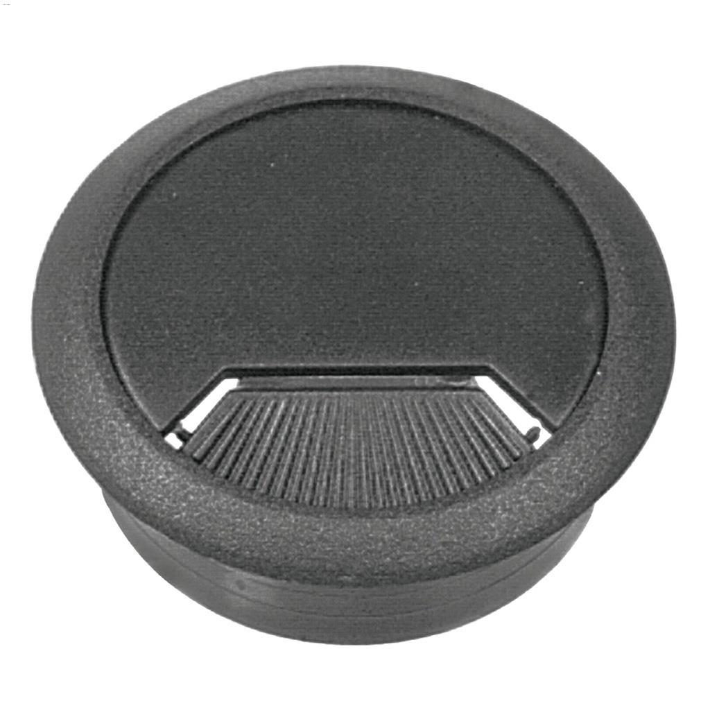 2-3/8" Opening Gray Plastic Swivel Desk Grommet-1/Pack