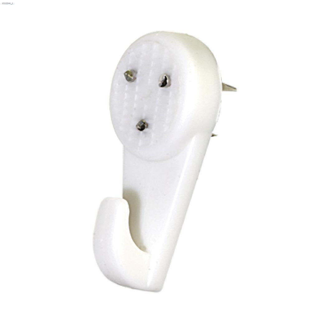 1" Plastic White Nail-In Hardwall Hook-3/Pack
