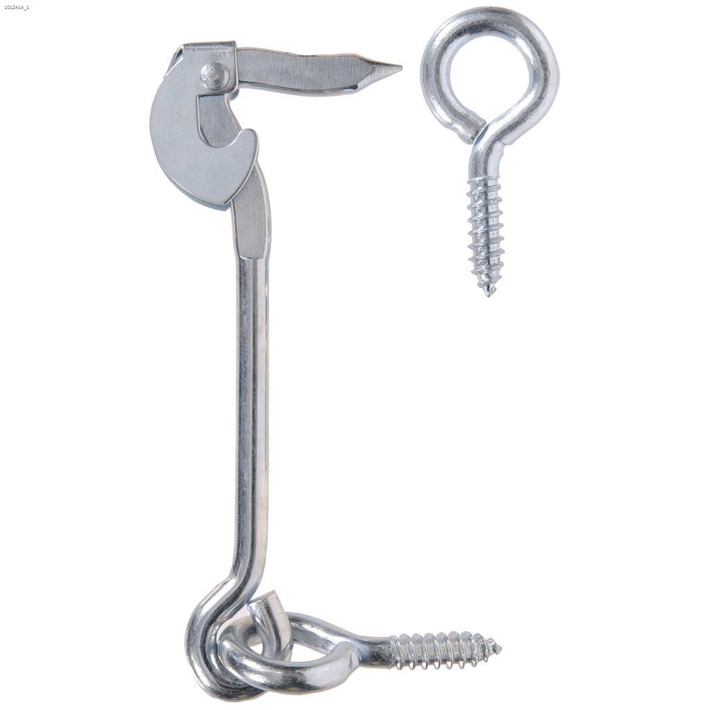 6" Zinc Plated Heavy Safety Hook With Screw Eye