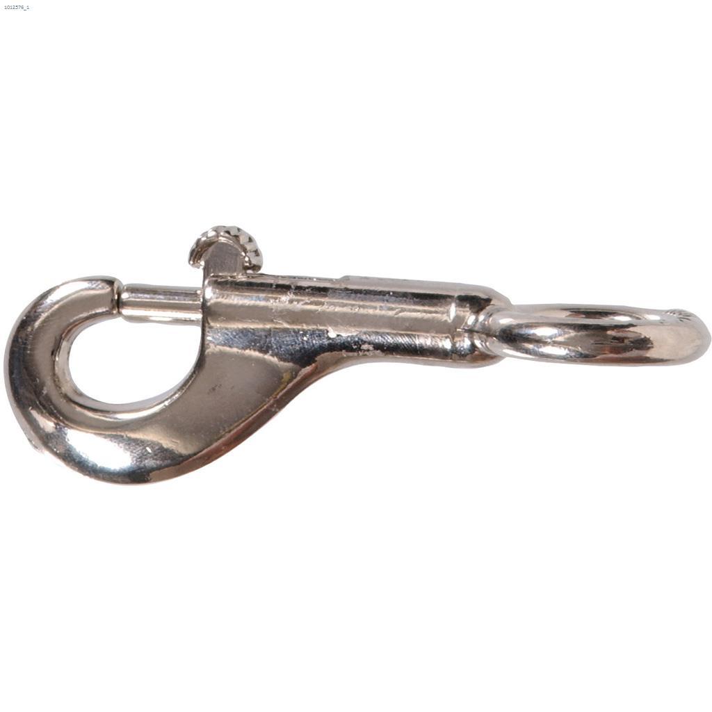 5/8" x 3-3/8" Nickel Plated Fixed Eye Bolt Snap