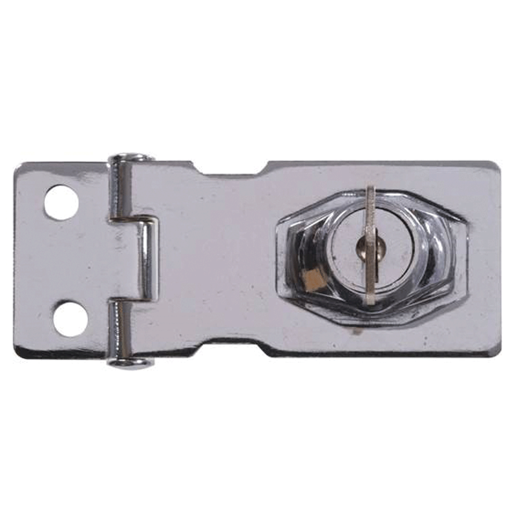 V827 4-1/2" Chrome Keyed Safety Hasp