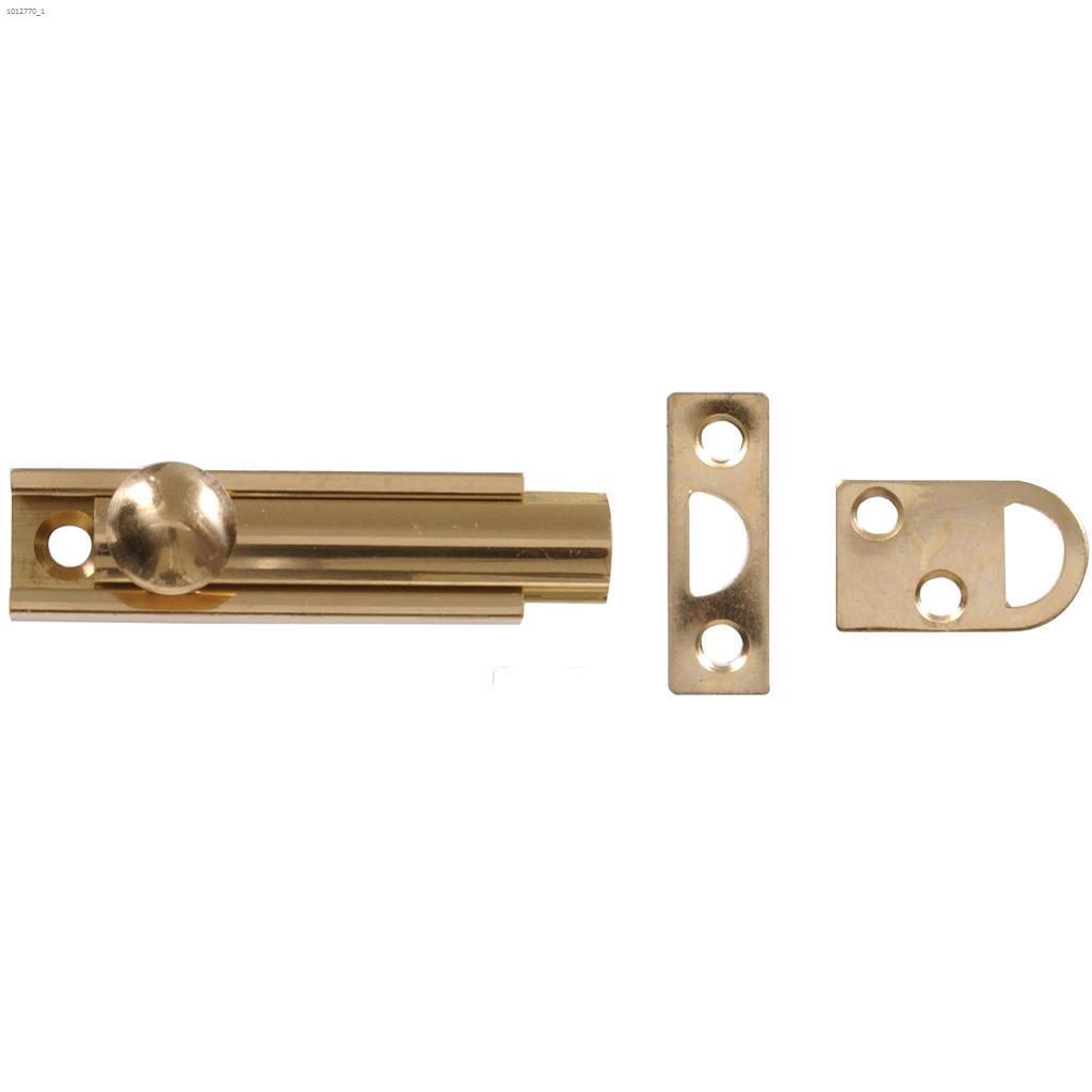2" Solid Brass/Bright Brass Surface Bolt