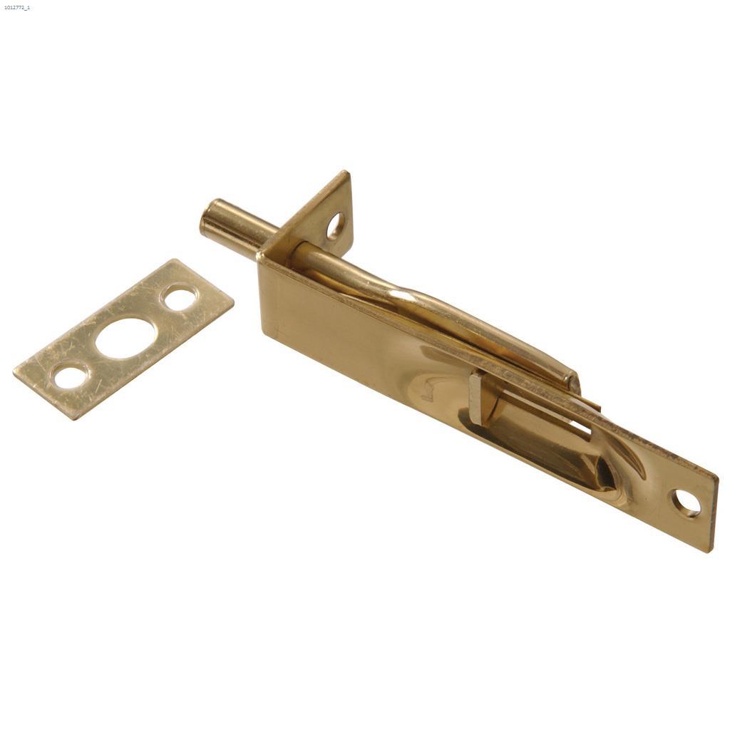 4" Solid Brass/Bright Brass Flush Bolt