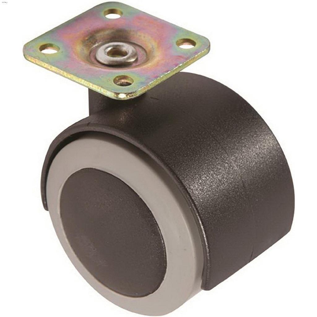 2" Black/Gray Tread Plate Light Duty Twin Wheel Caster