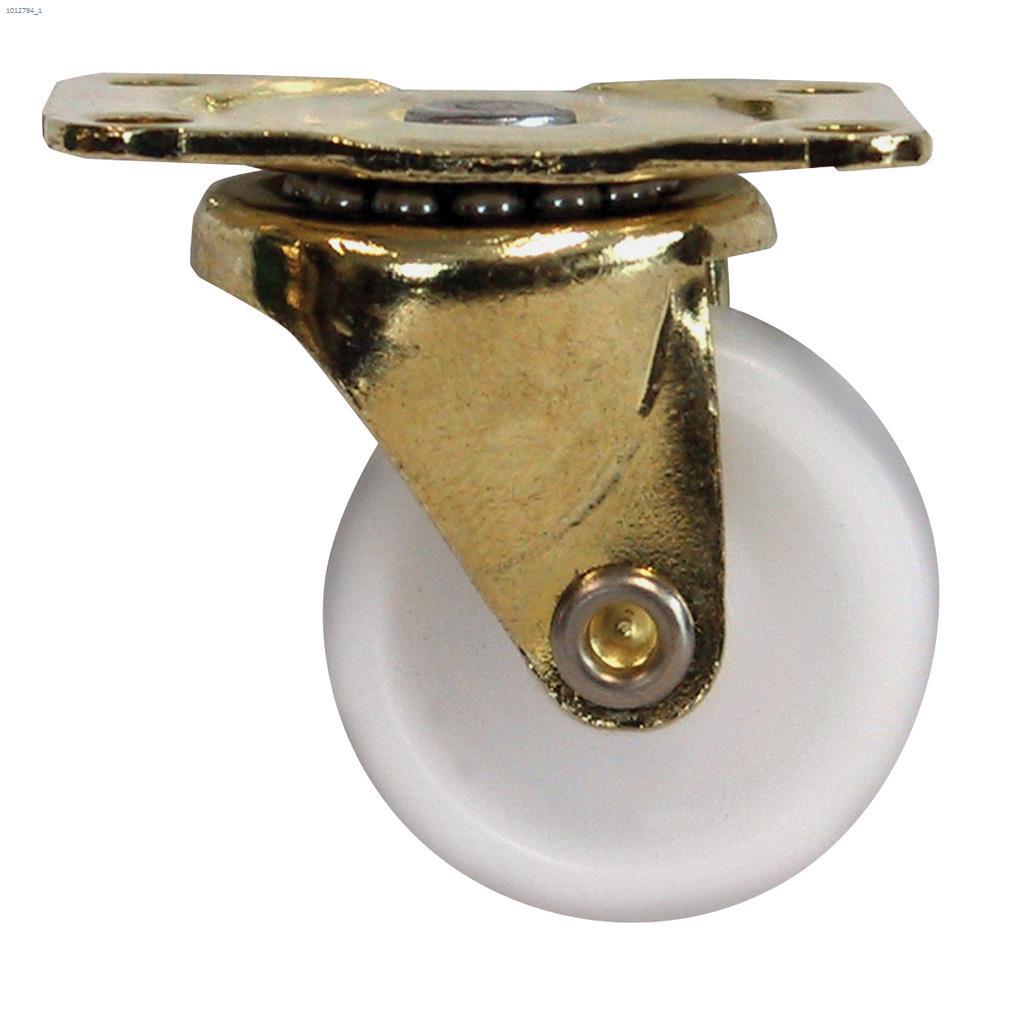 Roulette de 1 1/4" en Plastique Blanc d'Usage Léger Installé