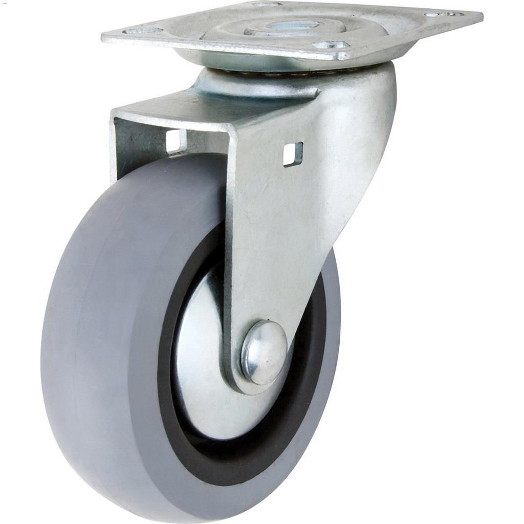 Roulette pivotante de robustesse moyenne gris 3"
