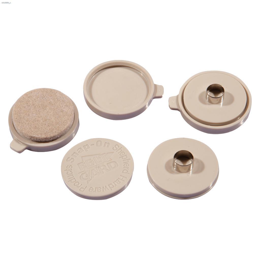 FeltGard 1" Dia Beige Heavy Duty Round Snap-on/Snap-Off Pad