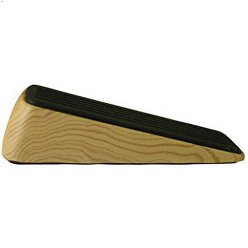 Wood Grain Non-Skid Rubber Base Grip Designer Door Wedge
