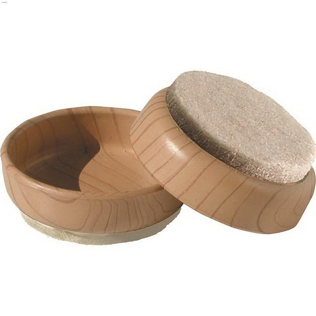 Tasse ronde à grain de bois clair avec base en feutre 2-3/8"