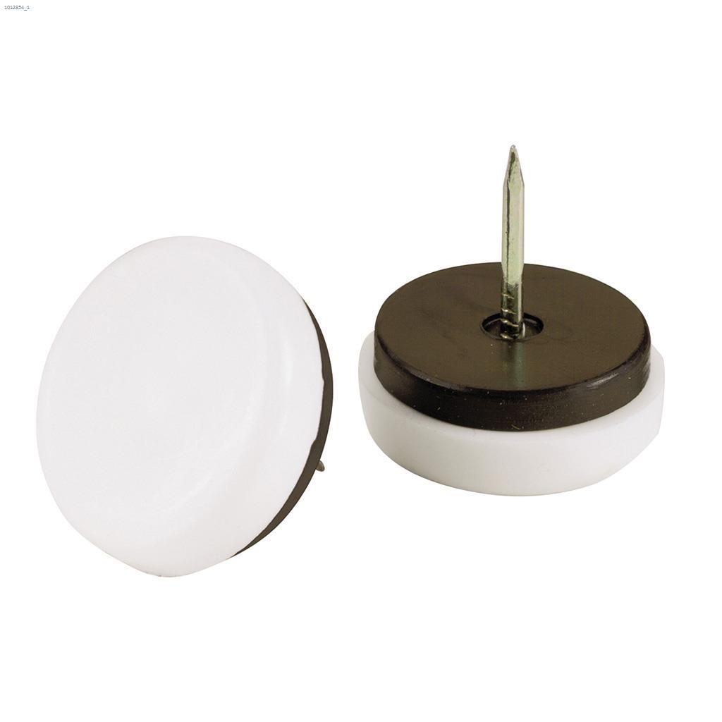1-1/8" White Round Cushioned Nail-On Glide