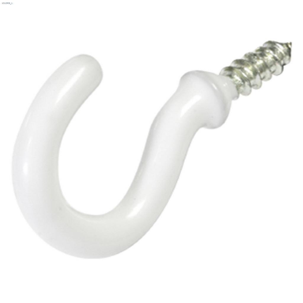 3/4" White Vinyl Coated Cup Hook-5/Pack