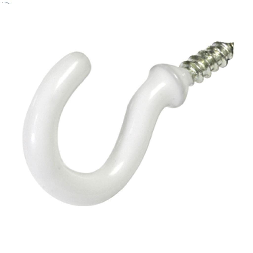 1-1/2" White Vinyl Coated Cup Hook-2/Pack