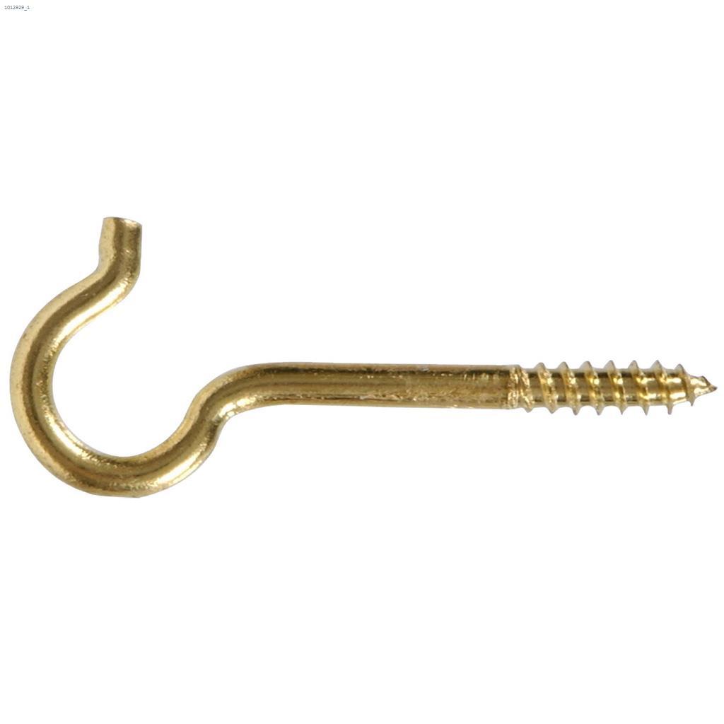 1-11/16" Solid Brass Ceiling Round Screw Hook-6/Pack