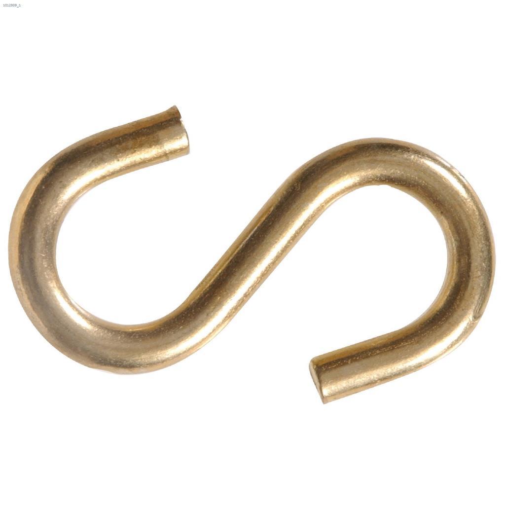 0.121" x 1" Brass Plated S-Hook-3/Pack