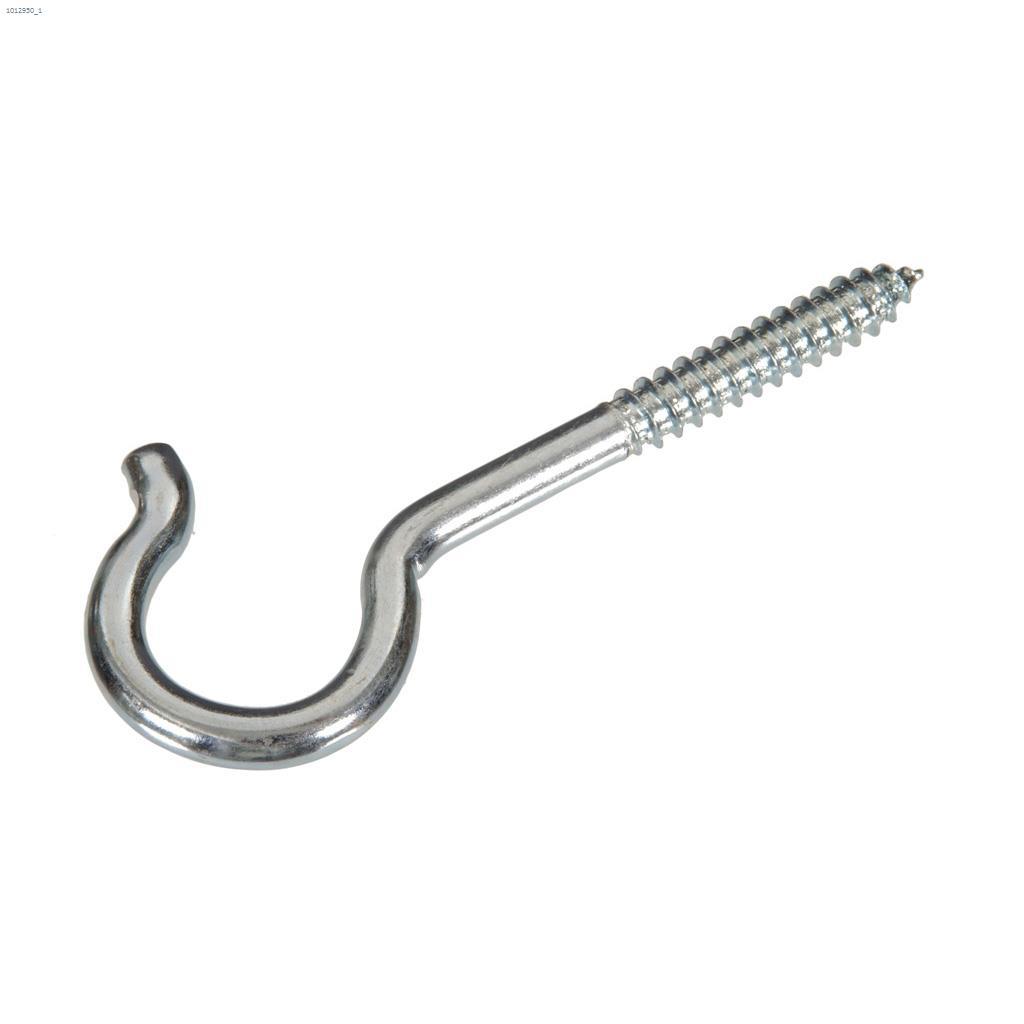 1-5/16" Zinc Plated Ceiling Round Screw Hook-10/Pack
