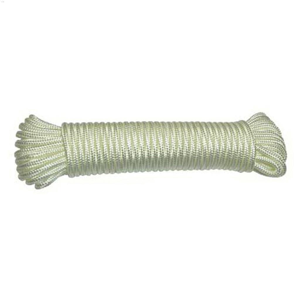 3/16" x 100' White Nylon Diamond Braided Rope