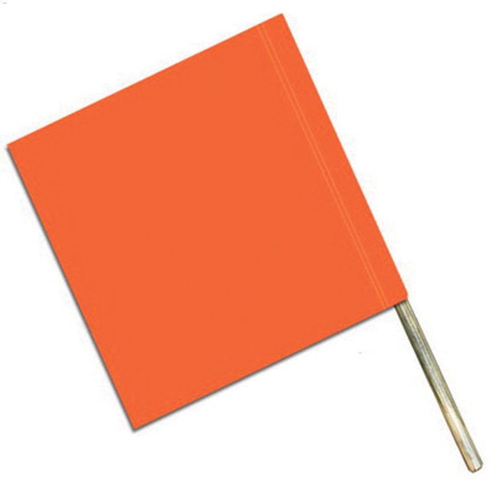 18" x 18" Orange Safety Fluorescent Mesh Flag With Handle