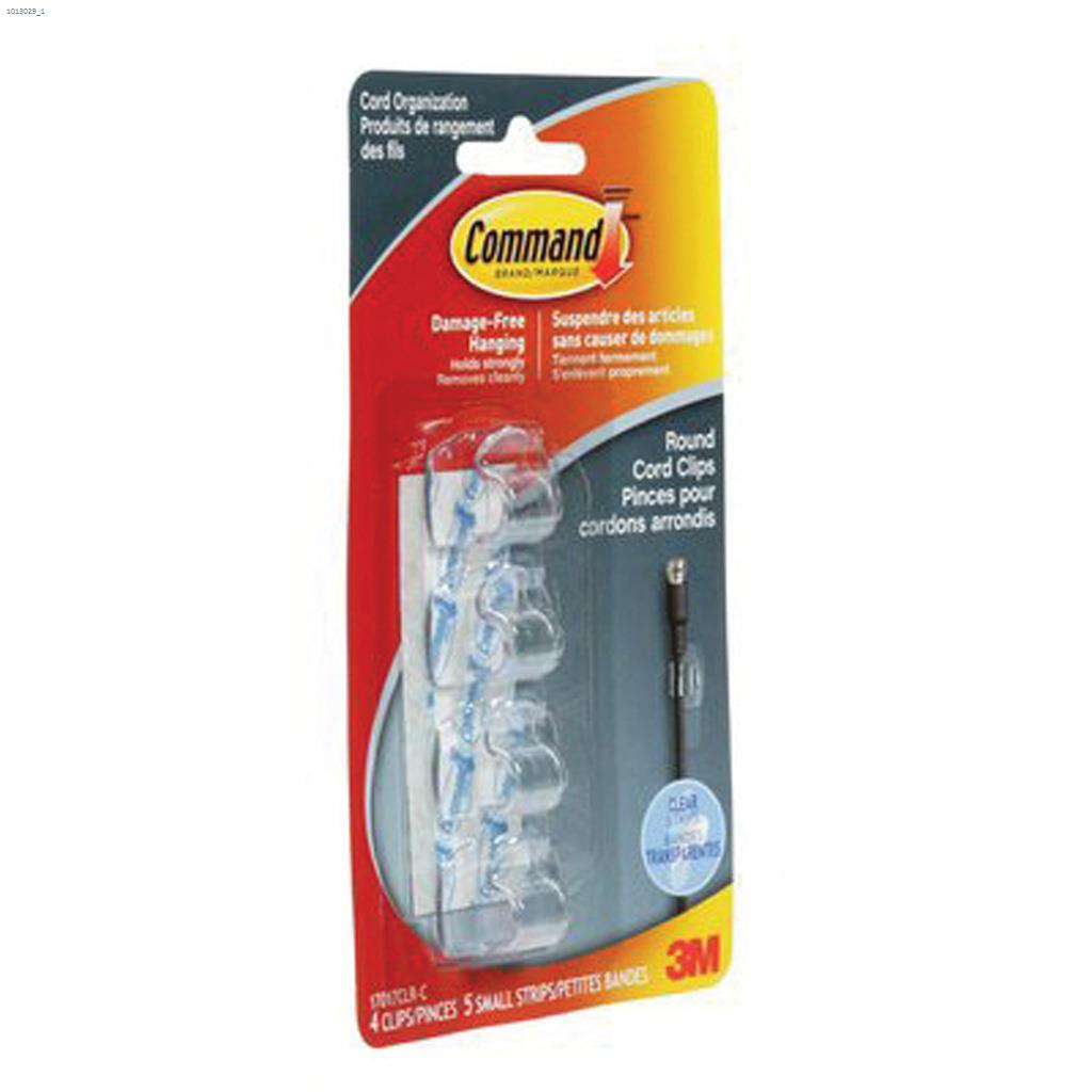 Command Small x 0.87" x 1/2" x 1.2" Clear Round Cord Clip