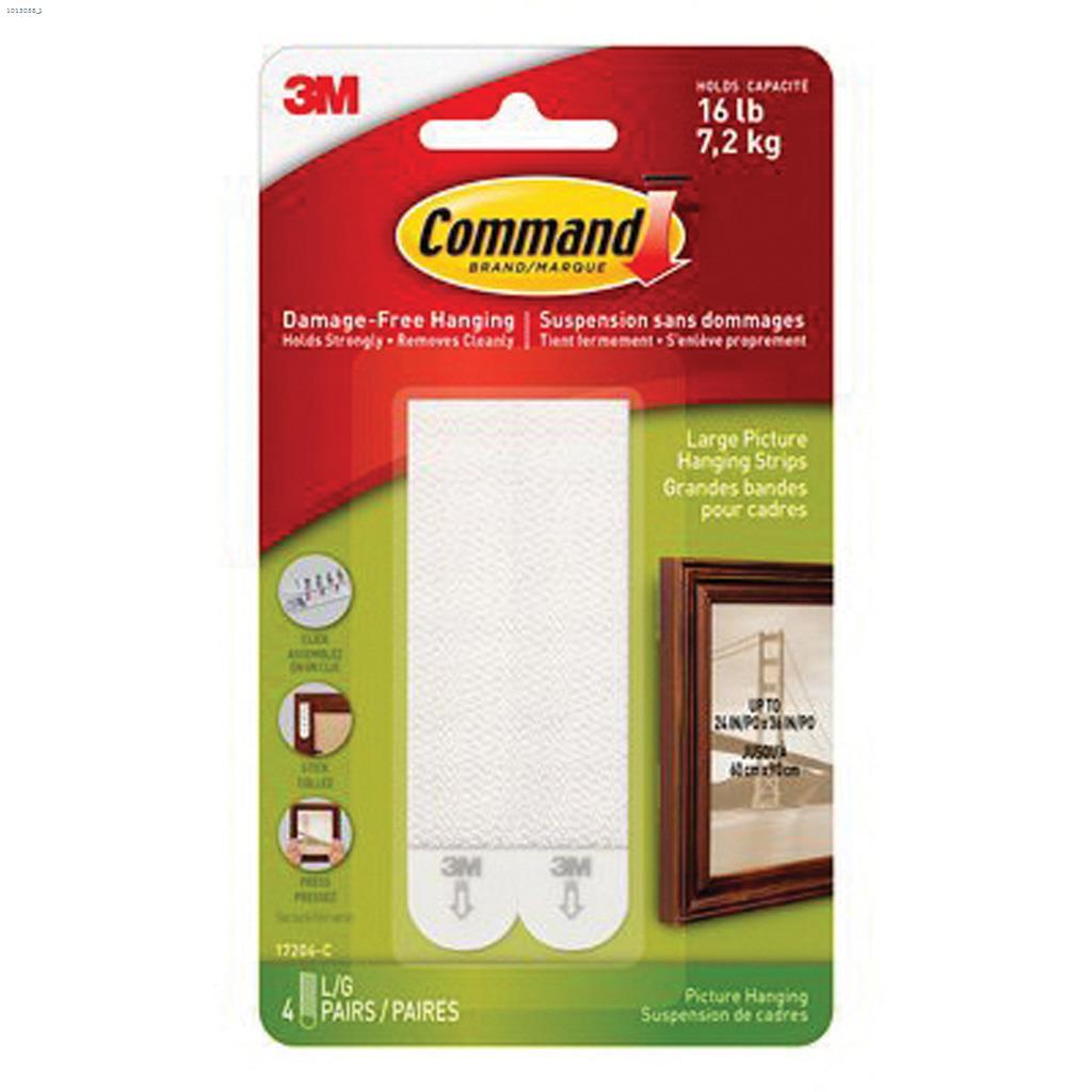 Command Large x 0.1" x 3.69" x 3/4" White Hanging Strip