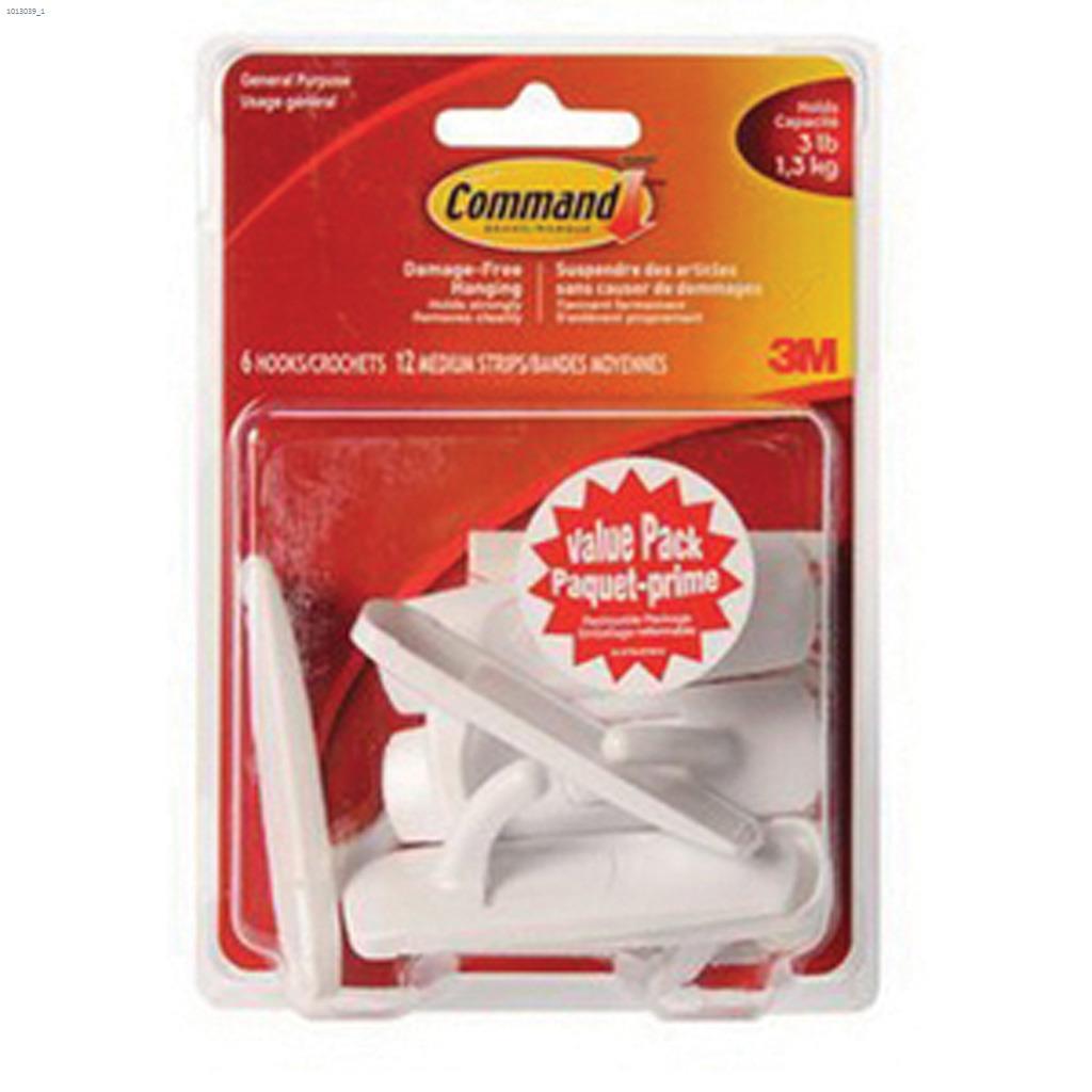 Command White Medium Utility Hook With (12) Strips