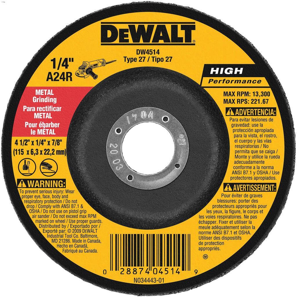 4-1/2" x 1/4" Aluminum Oxide Type 27 Depressed Center Wheel