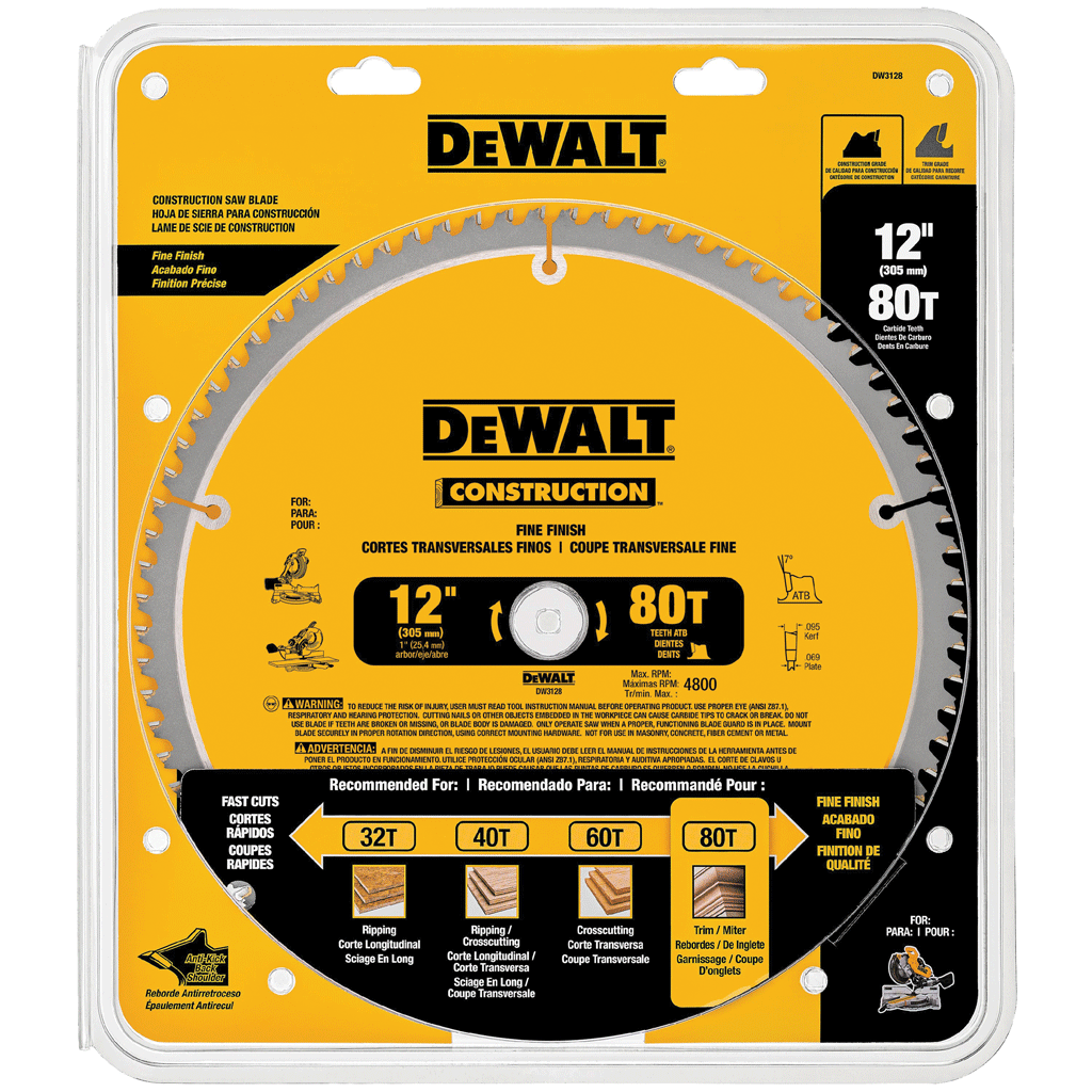 Large Dia Construction Saw Blade 12" x 0.069" 80 Teeth