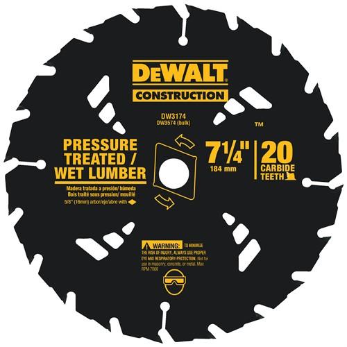 Small Dia Construction Saw Blade 7-1/4" x 0.045" 20 Teeth