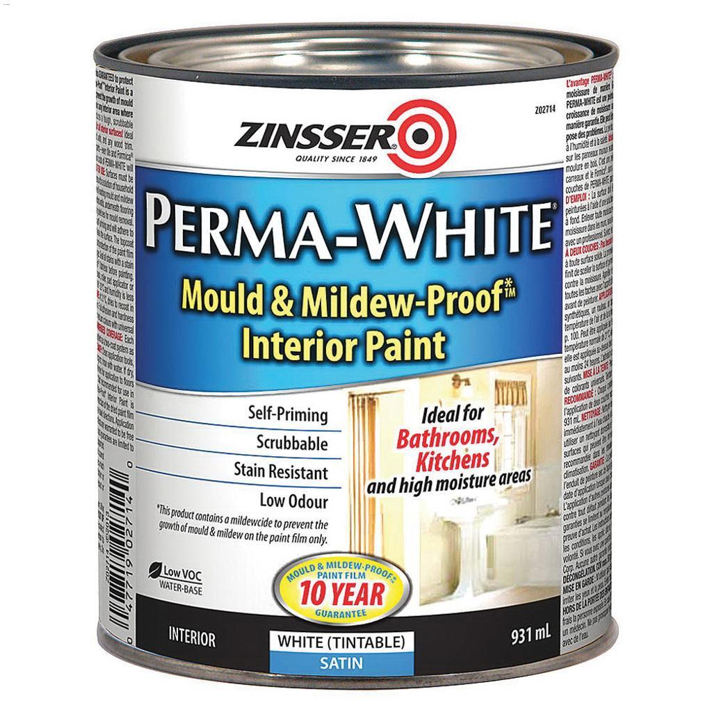 Peinture d'intérieur blanc satin Mould & Mildew-Proof™ 931mL