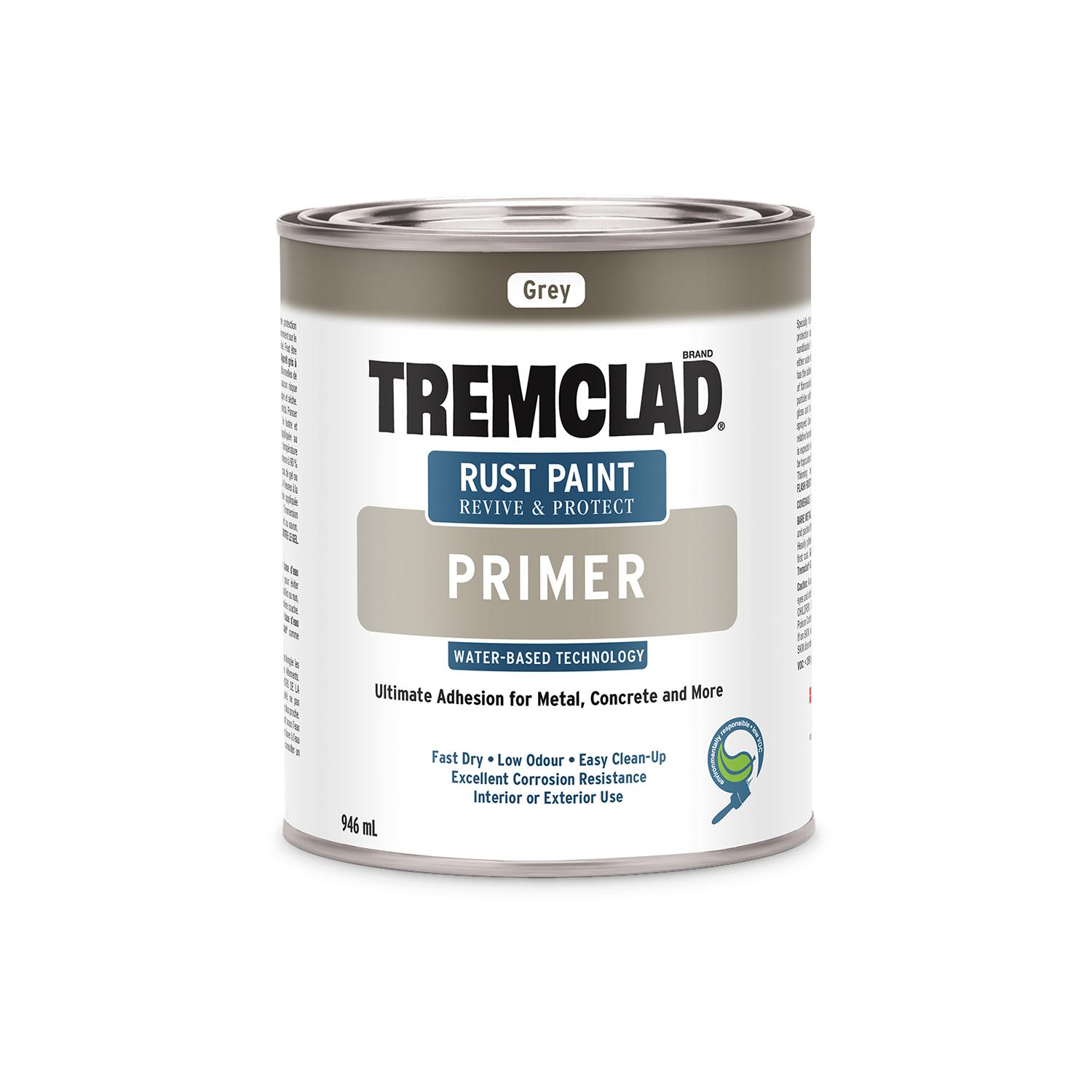 Tremclad Water-Based Rust Paint Primer-Grey 946mL