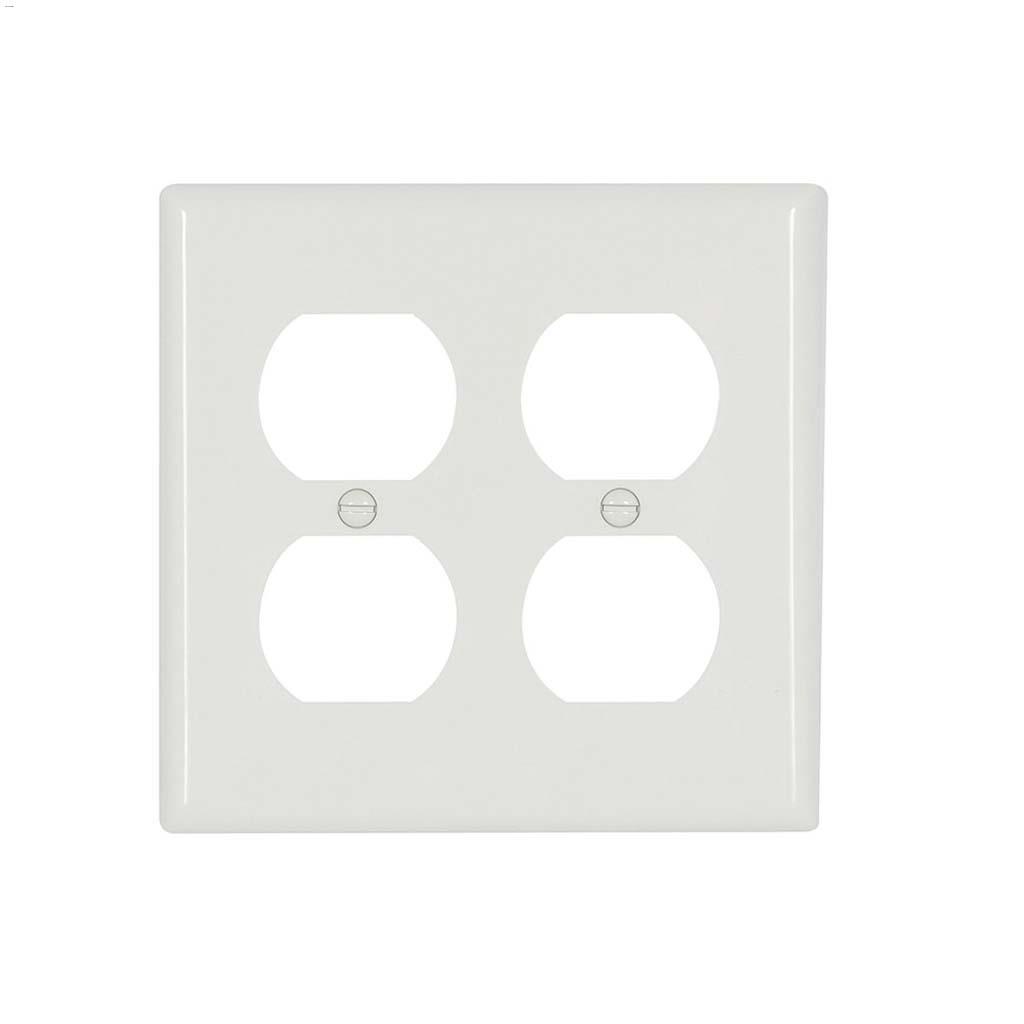 White Nylon (2) Duplex Receptacle Wall Plate