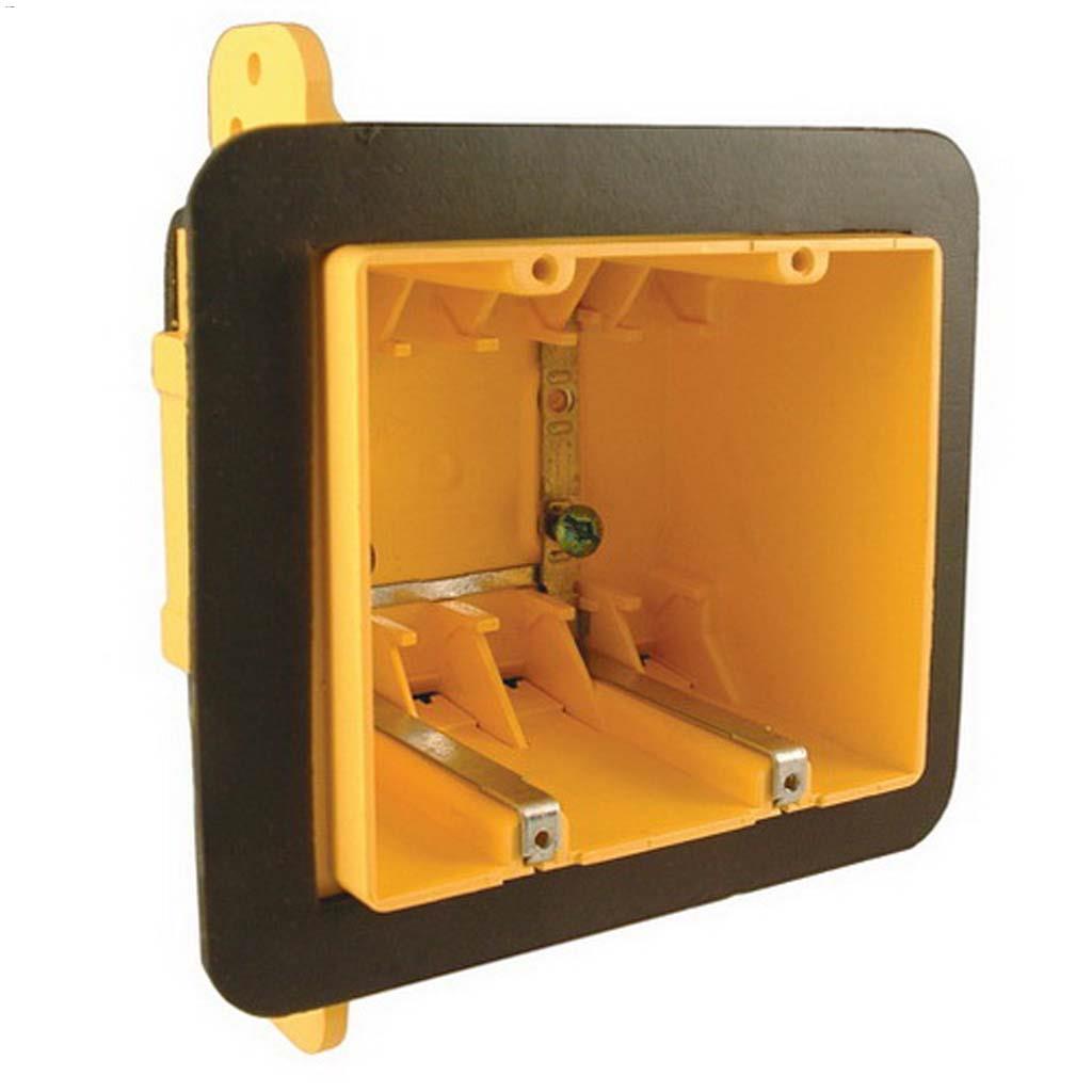 2-3/4" Yellow Plastic Resin Double Gang Device Box