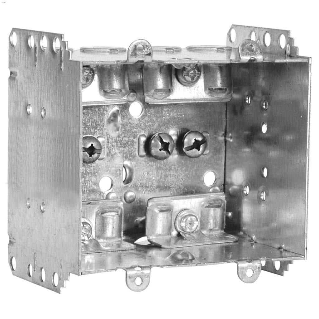 3" x 4" x 2-1/2" Rugged Metallic Double Gang Device Box