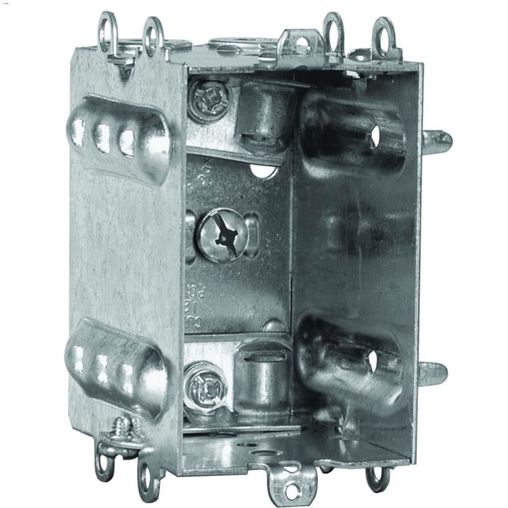 Boîtier de distribution seul métallique-6/pqt 2"x3"x2-1/2"