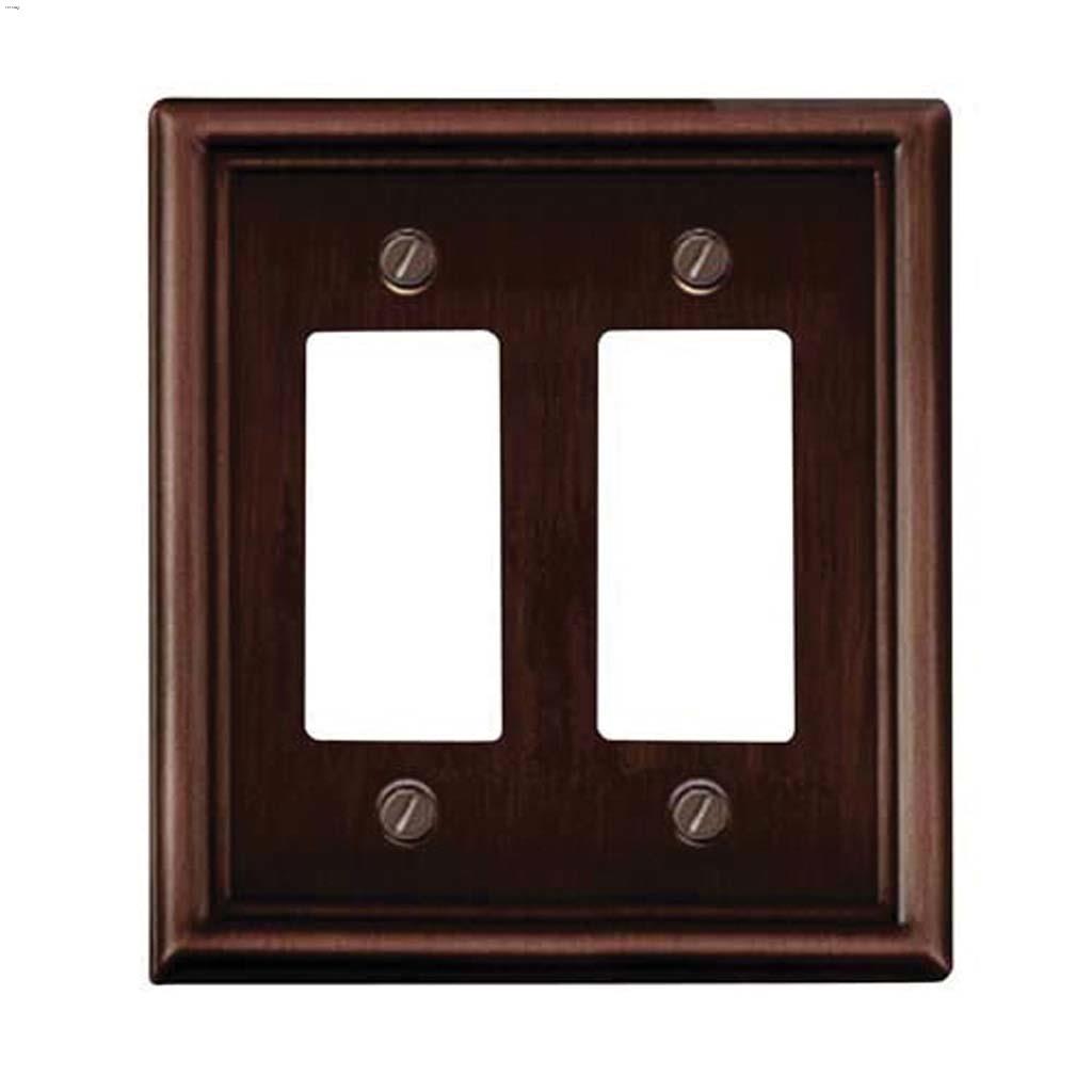 Oil Rubbed Bronze Metal Double Rocker Wall Plate