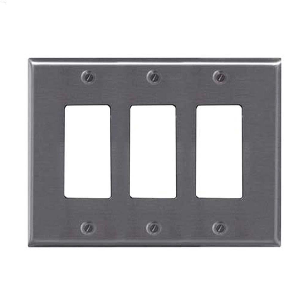 Chrome Metal Triple Rocker Wall Plate