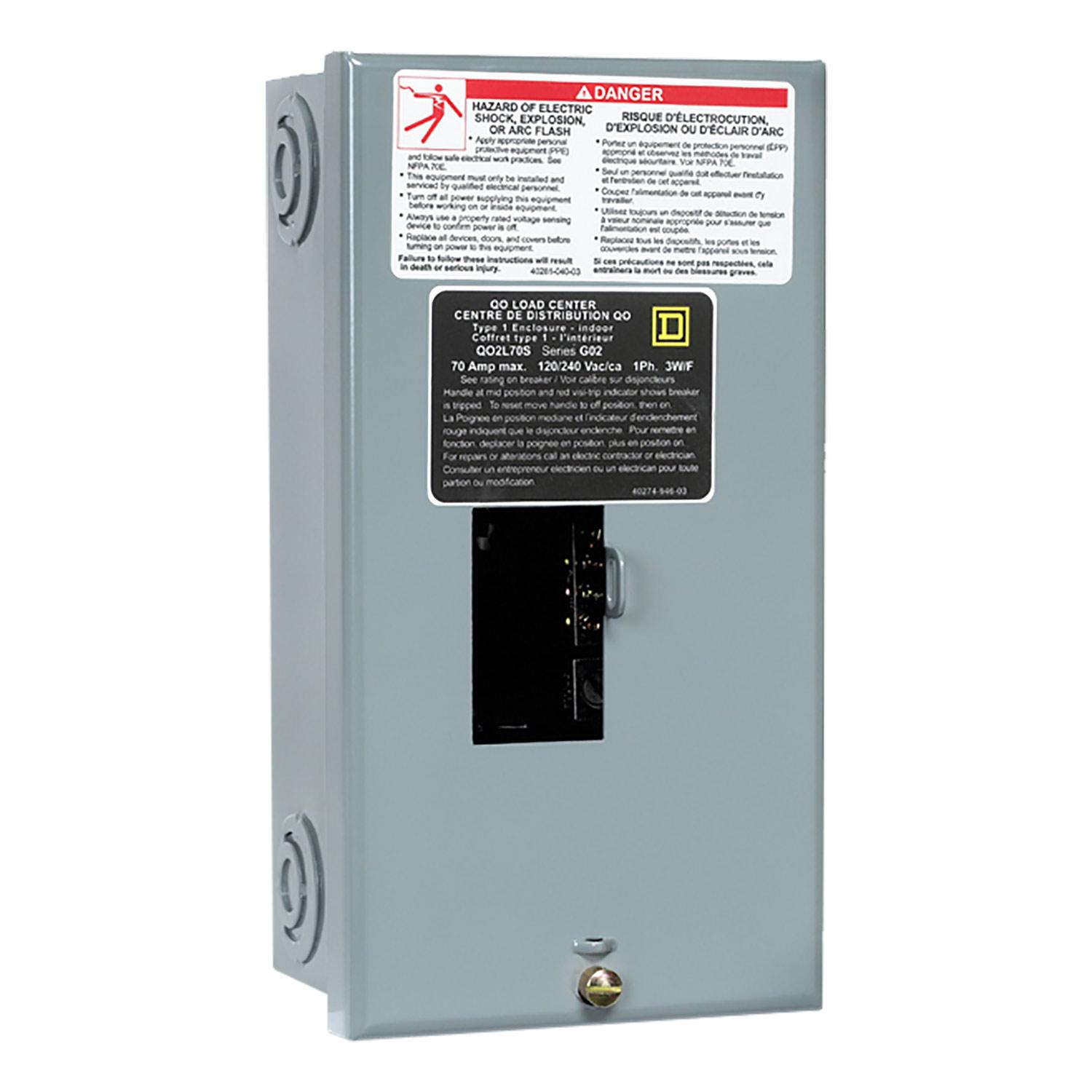 70A 2/2 Circuit Load Center Sub Panel