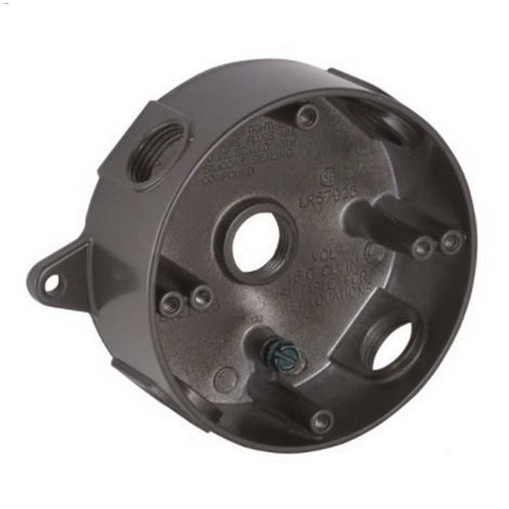 Boîtier d'épissurage rond aluminium moulé bronze 4" x 1-1/2"