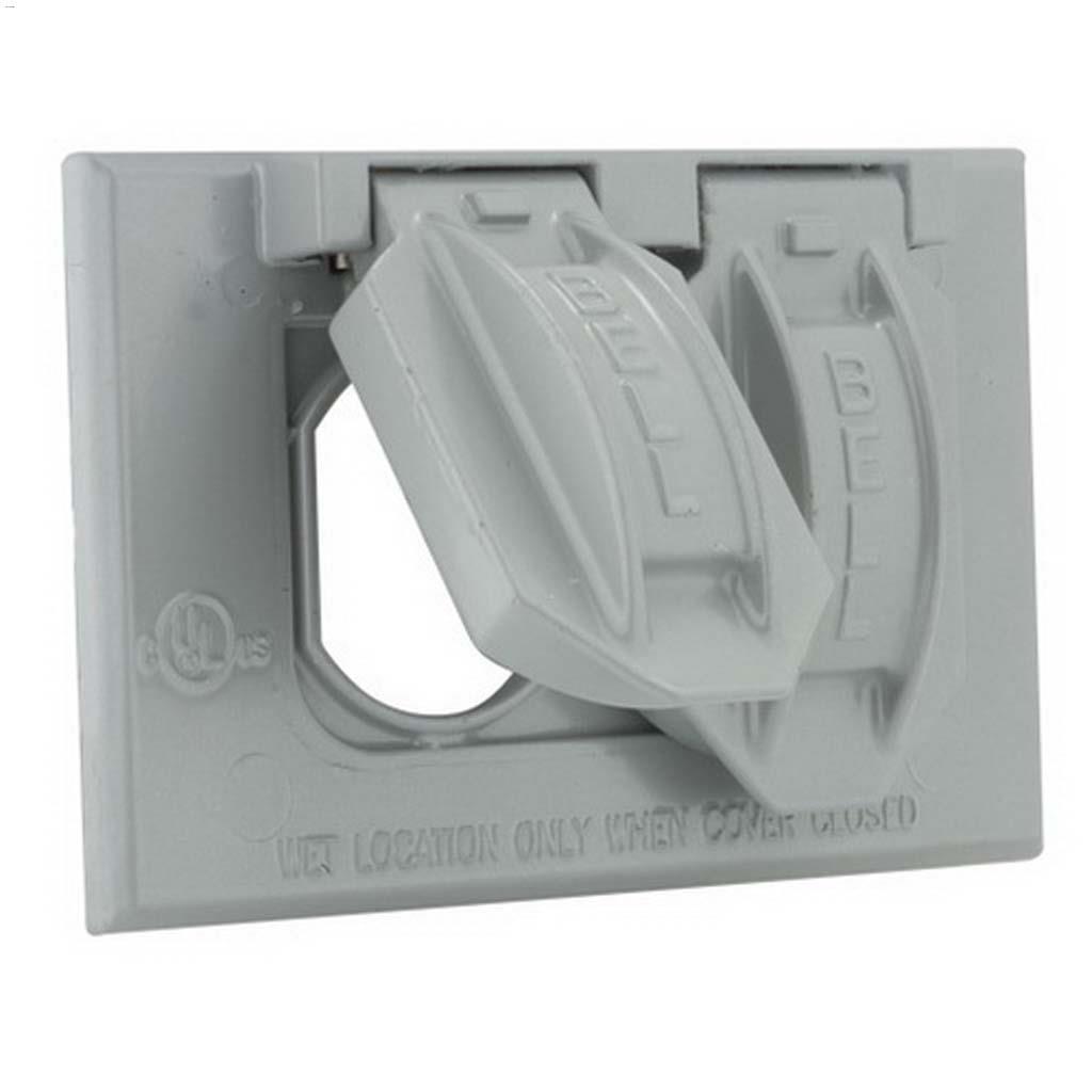 Couvercle réceptacle double métal robuste gris pour cloche
