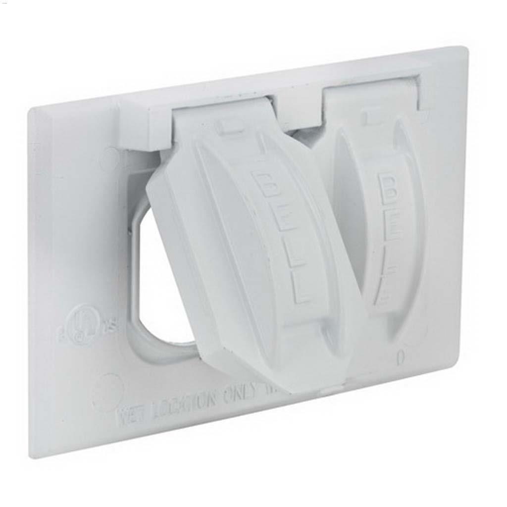 4-1/2" x 1" x 2-3/4" Duplex White Single Gang Device Cover