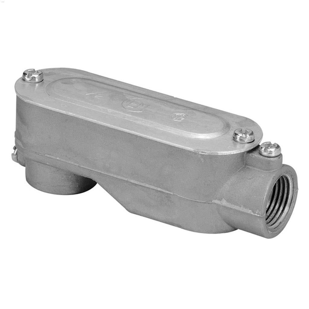 1/2" Cast Aluminum Gray Type LB Conduit Body
