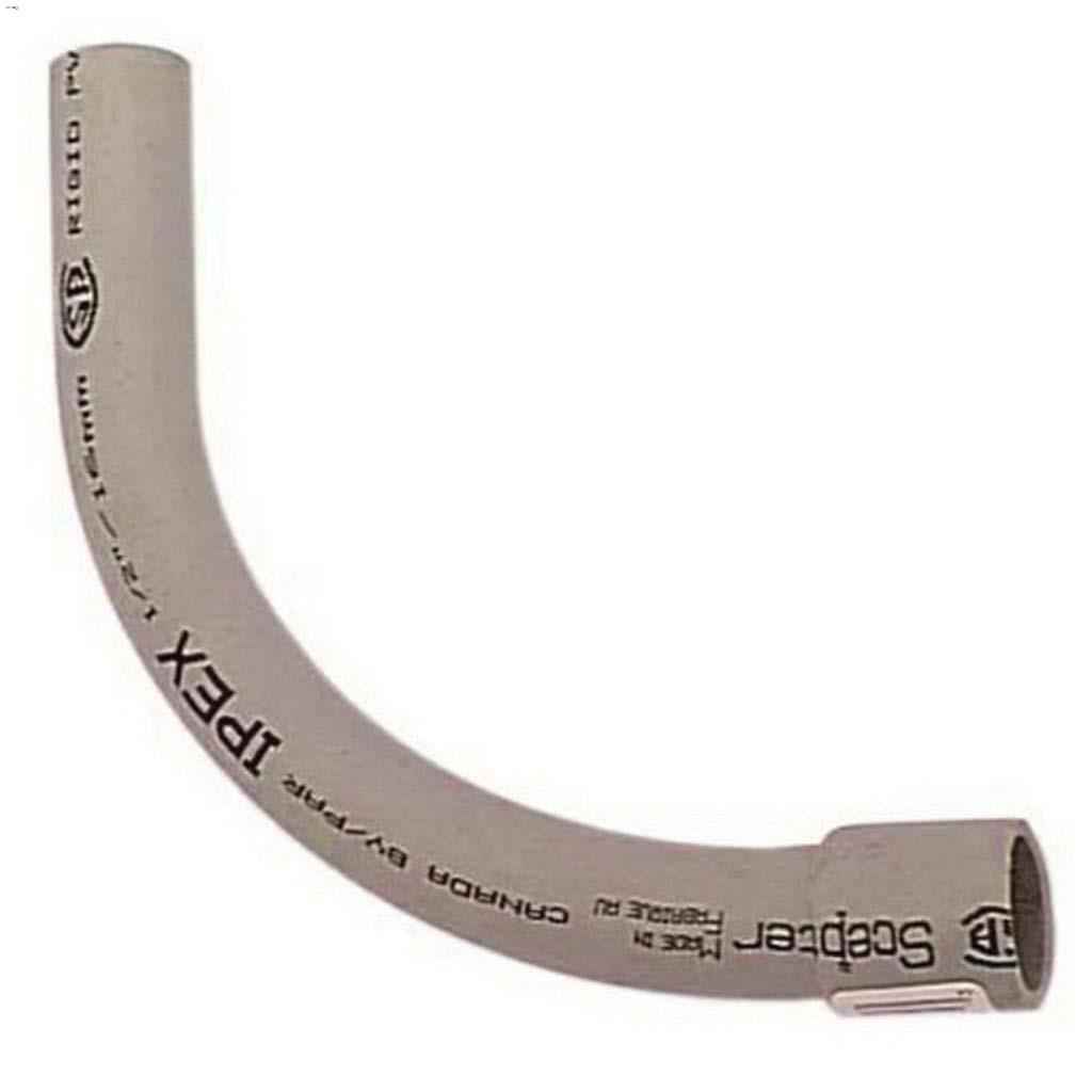 Coude à degrés 1/2" en polychlorure de vinyle gris 90