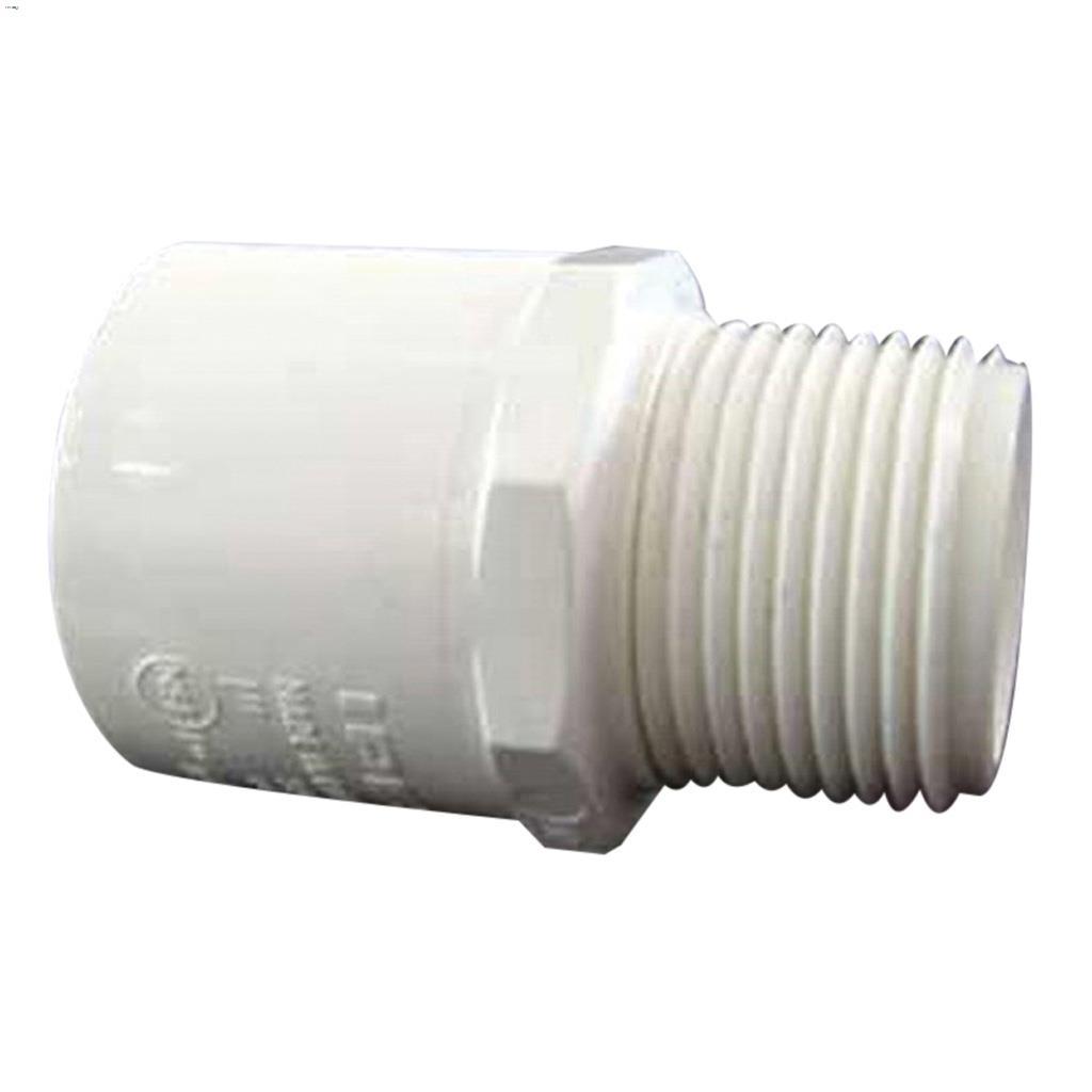 Adaptateur mâle en PVC blanc douille x MPT 1"