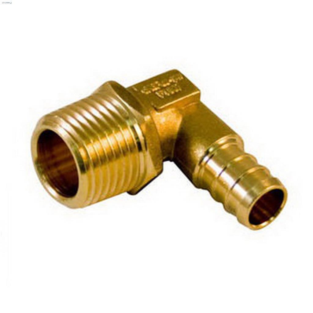 1/2" Barb x MPT Brass 90 Degree PEX Elbow