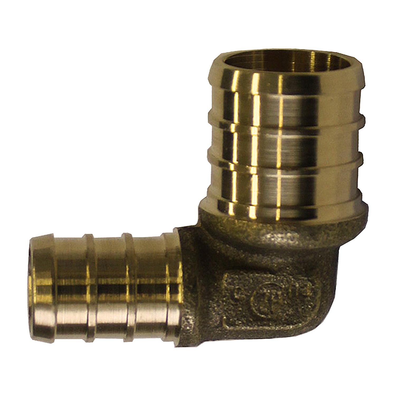 Coude en PEX 3/4" x 1/2" en laiton à barbillons 90 degrés