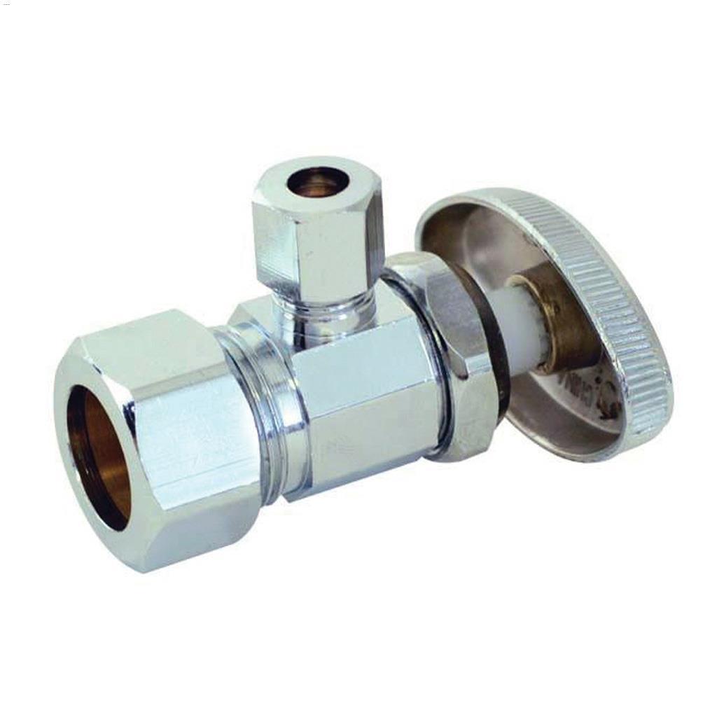 5/8" x 3/8" Compression Solid Brass Angled Supply Stop